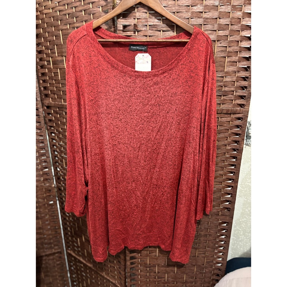 Orange heathered Top Women's‎ 3x Long Sleeve Dolman Sleeve Blouse